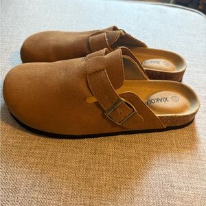 Brown Suede Clogs